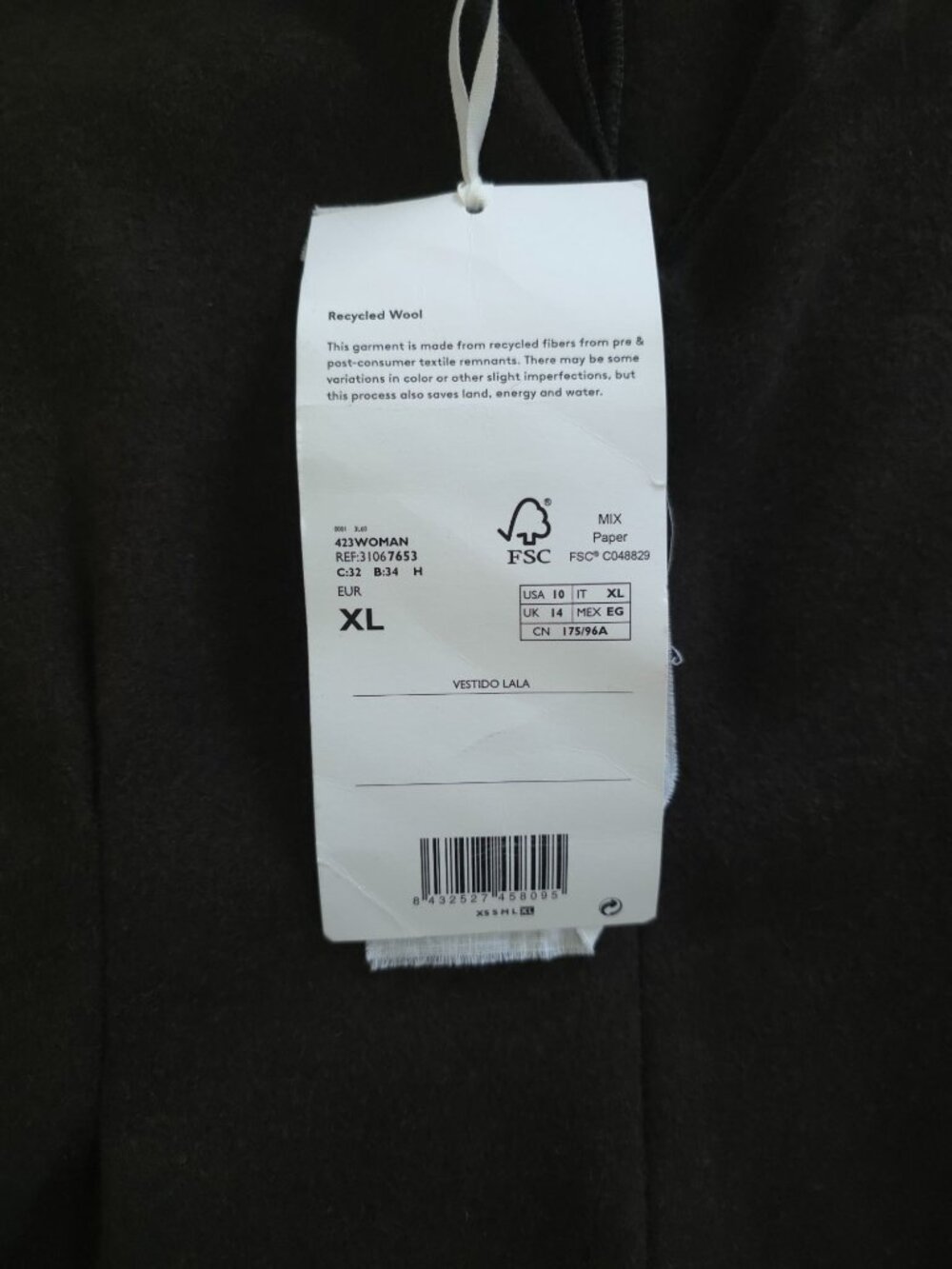 NWT MANGO Committed Collection LALA Brown Wool-Blend V-Neck Maxi Dress Size XL - Picture 12 of 14